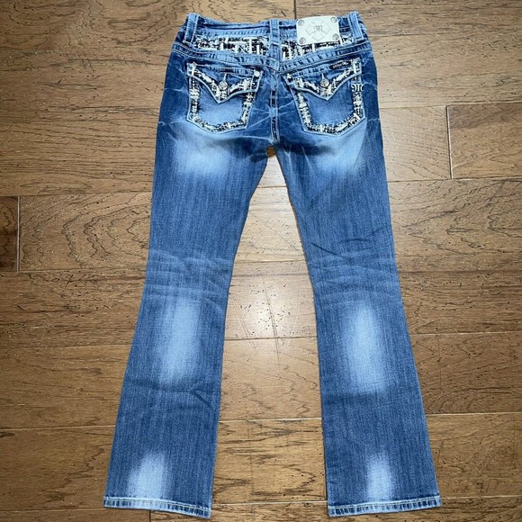 Miss Me Denim - Miss Me Signature Boot Low Rise Jeans-Dark Wash/Sz 28 (Actual 29x30)